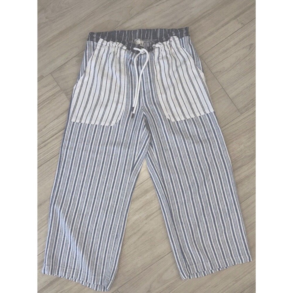 Cato Cropped Wide Leg Boho Tie Pant Size XS Women Pull On Beach Linen
